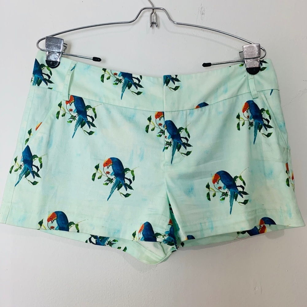 Alice + Olivia Bird Print Cotton Shorts